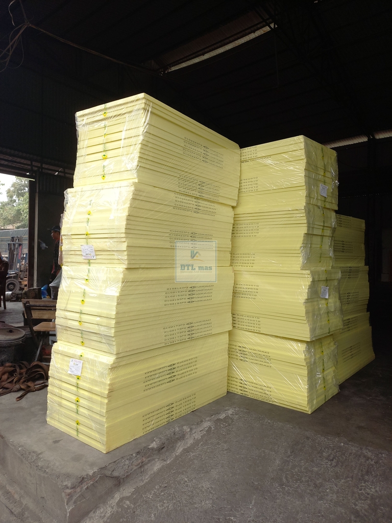 Xốp XPS dày 25mm, Tỉ trọng 38kg/m3, Kích thước 1200x600mm. Xốp cách âm, cách nhiệt, chống nóng, bảo vệ lớp chống thấm, chèn khe lún