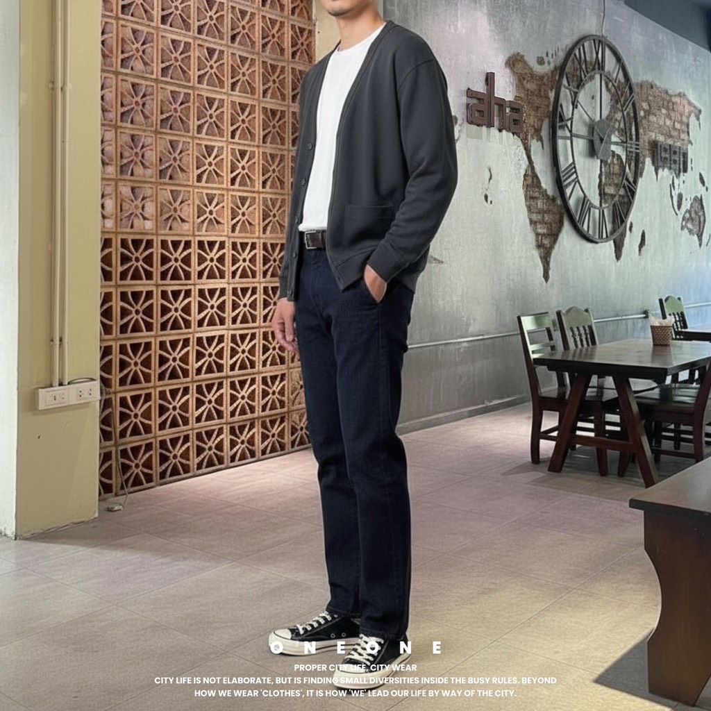 Side Banding Denim Pants