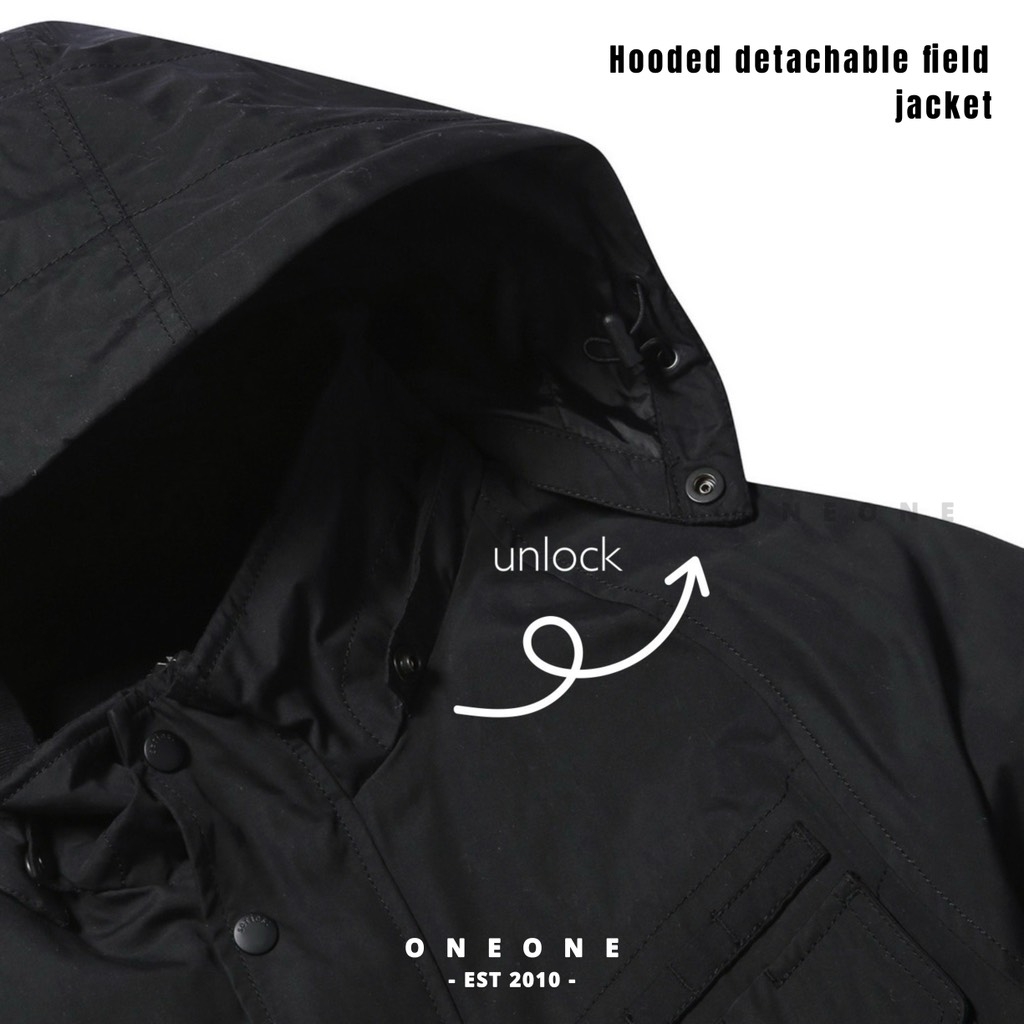 Hooded detachable field jacket S2UAW22201BKX