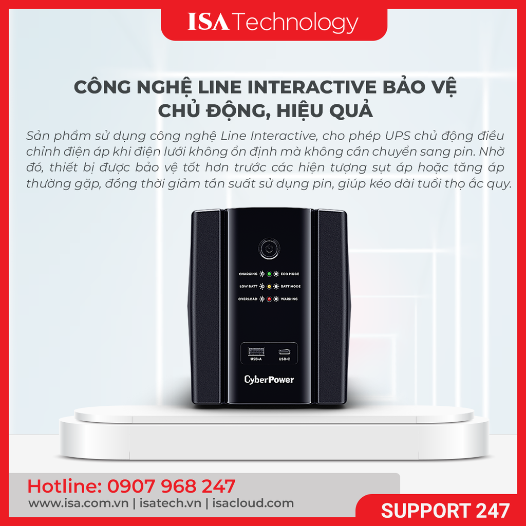 Bộ lưu điện UPS CyberPower UT2200EG (Tower/Line Interactive/2200VA/1320W