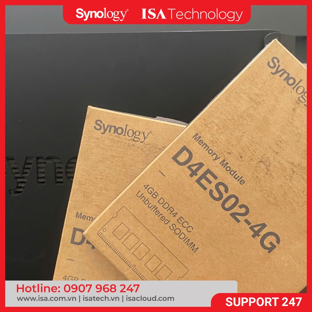 Bộ nhớ RAM Synology D4ES02 - 4G DDR4 ECC SODIMM 3200MHz dành cho Nas DS723+, DS923+ hàng chính hãng