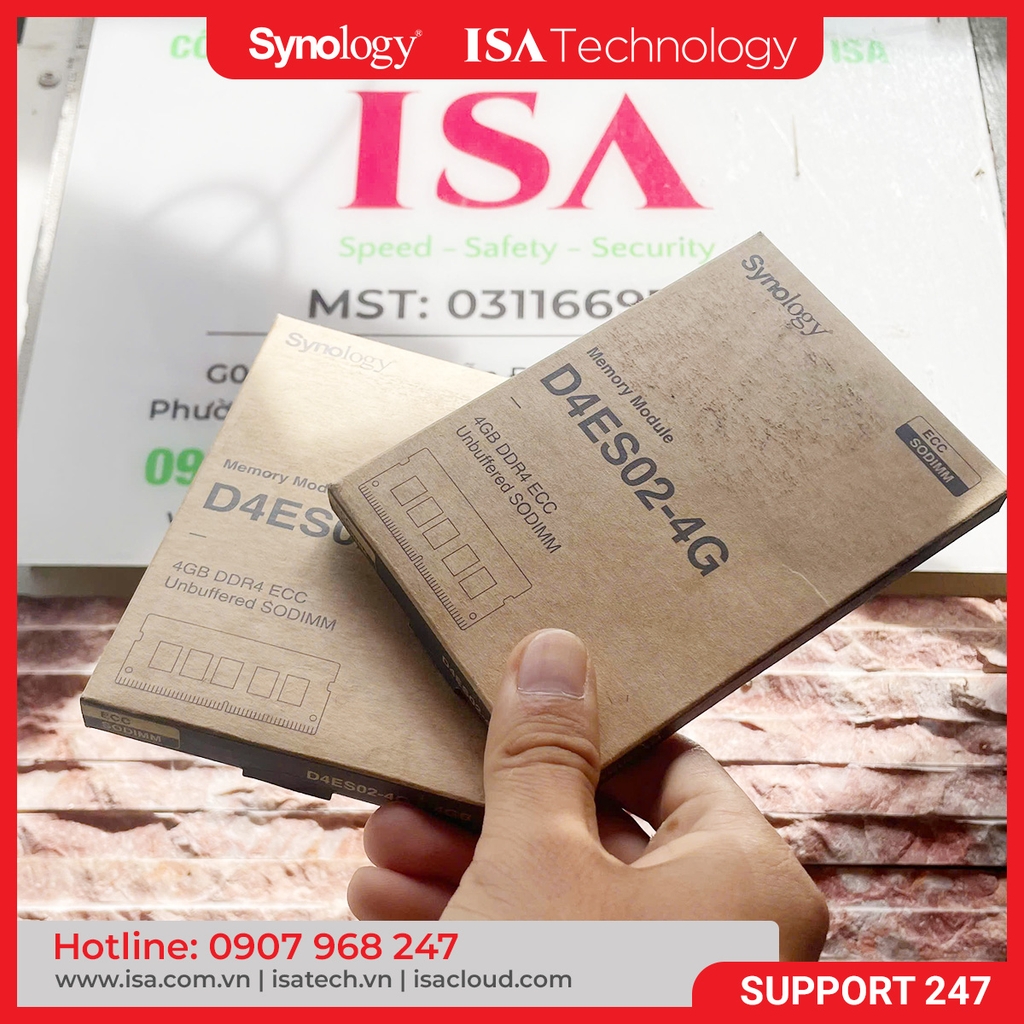 Bộ nhớ RAM Synology D4ES02 - 4G DDR4 ECC SODIMM 3200MHz dành cho Nas DS723+, DS923+ hàng chính hãng