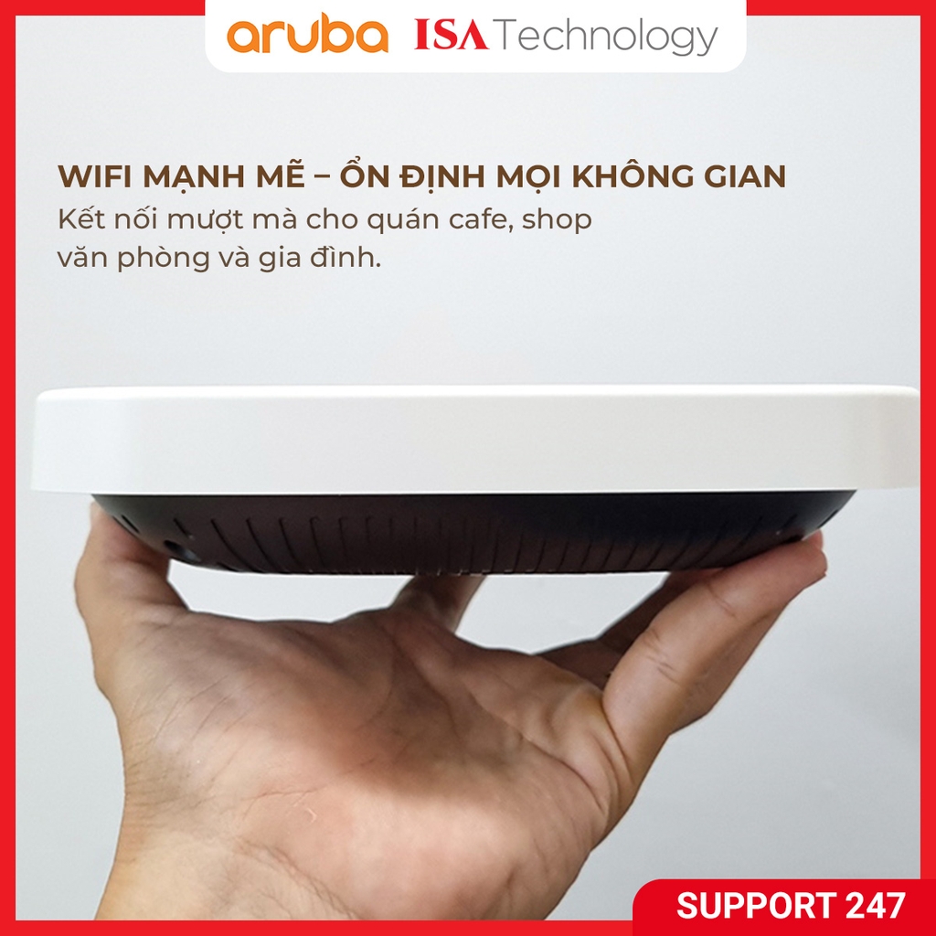 Bộ phát wifi Aruba Instant On AP12 - R2X01A bộ phát wifi băng tần kép chuẩn AC tốc độ 1600Mbsp chịu tải 75 user