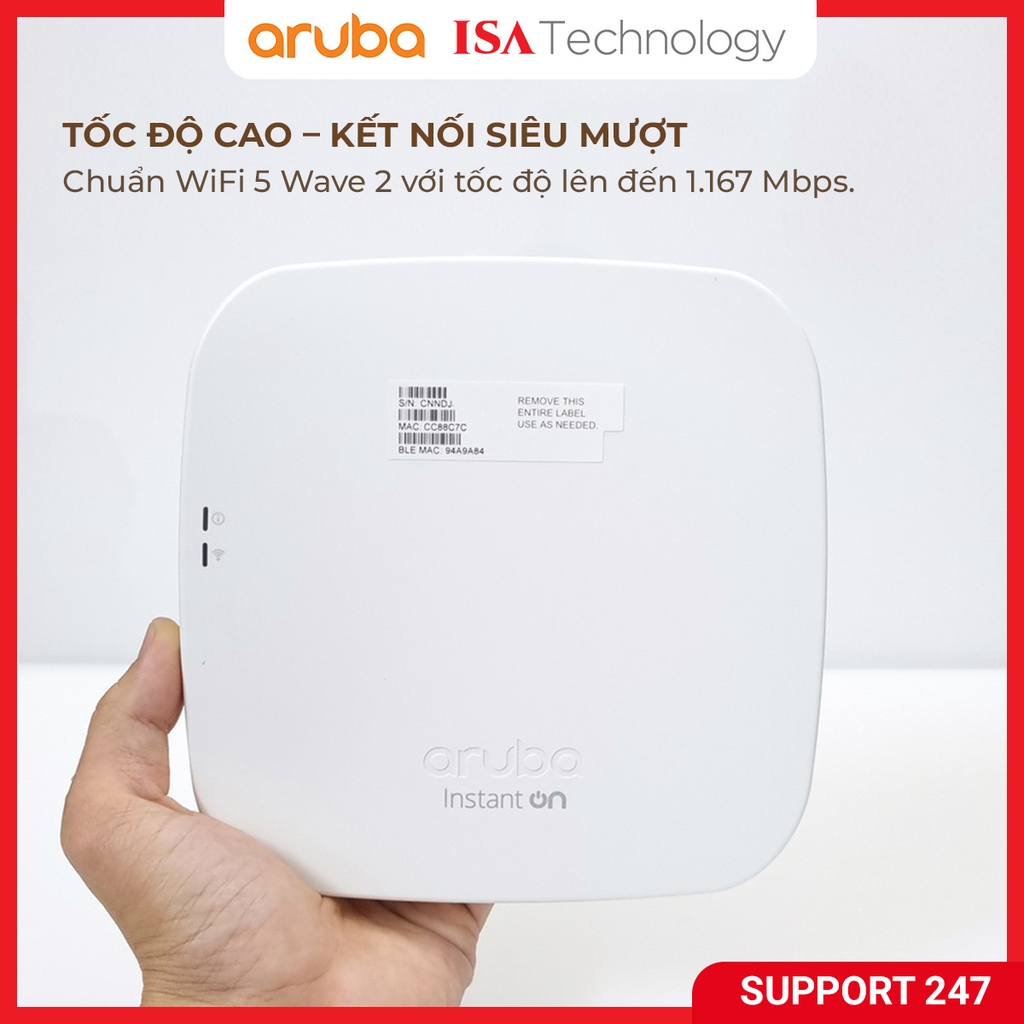 Bộ phát wifi Aruba Instant On AP11 (RW) Access Point R2W96A băng tân kép chuẩn AC 1167Mbps