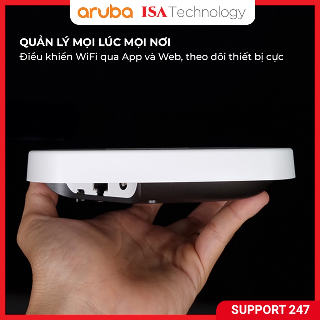 Bộ phát wifi Aruba Instant On AP12 - R2X01A bộ phát wifi băng tần kép chuẩn AC tốc độ 1600Mbsp chịu tải 75 user