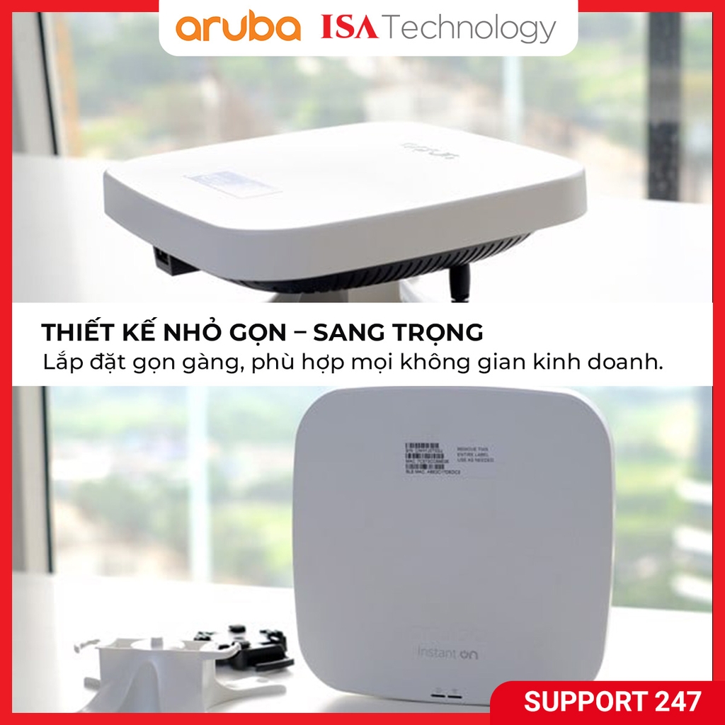 Bộ phát wifi Aruba Instant On AP12 - R2X01A bộ phát wifi băng tần kép chuẩn AC tốc độ 1600Mbsp chịu tải 75 user