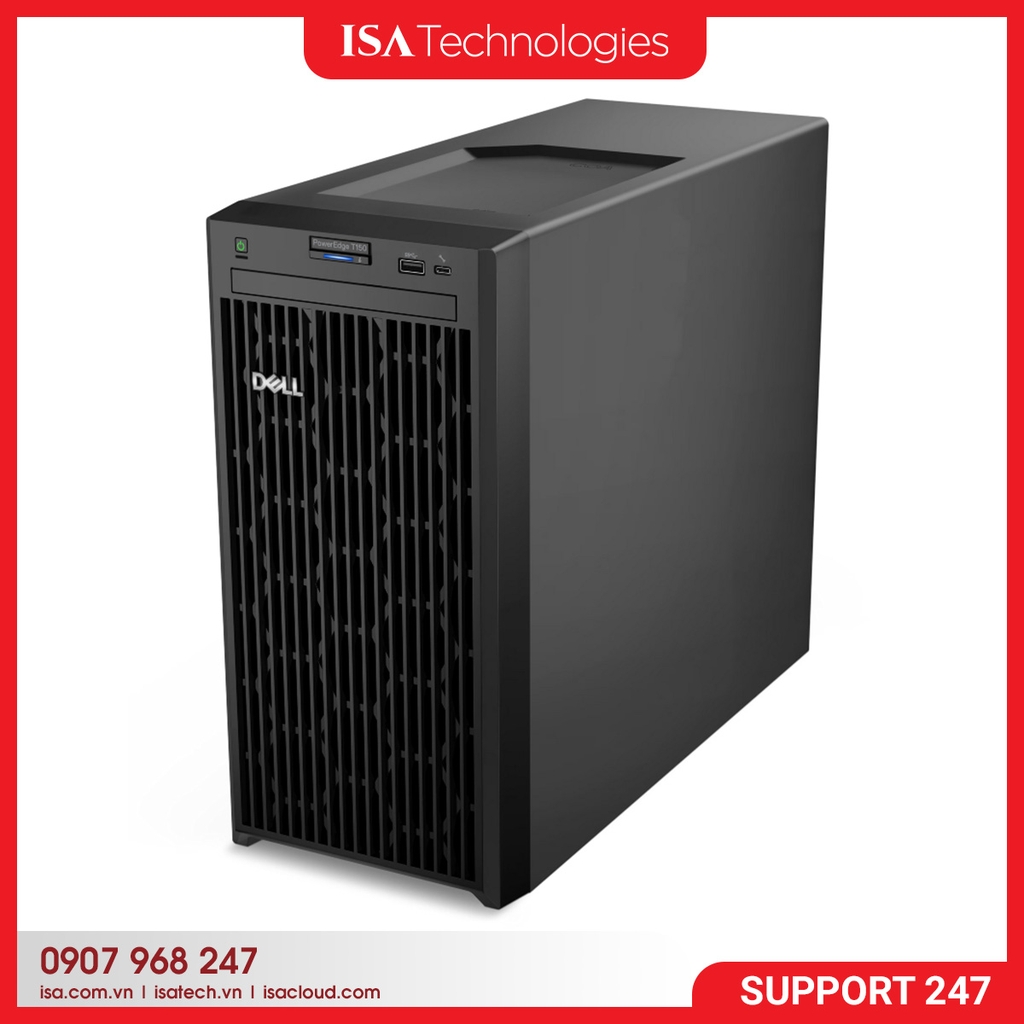 Máy chủ Dell PowerEdge T150 (Intel Xeon E-2324G/3.10GHz/8Mb/ 8Gb/ 2TB/ 300W/ Tower 4U)