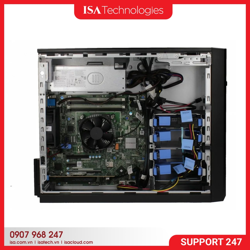 Máy chủ Dell PowerEdge T150 (Intel Xeon E-2324G/3.10GHz/8Mb/ 8Gb/ 2TB/ 300W/ Tower 4U)