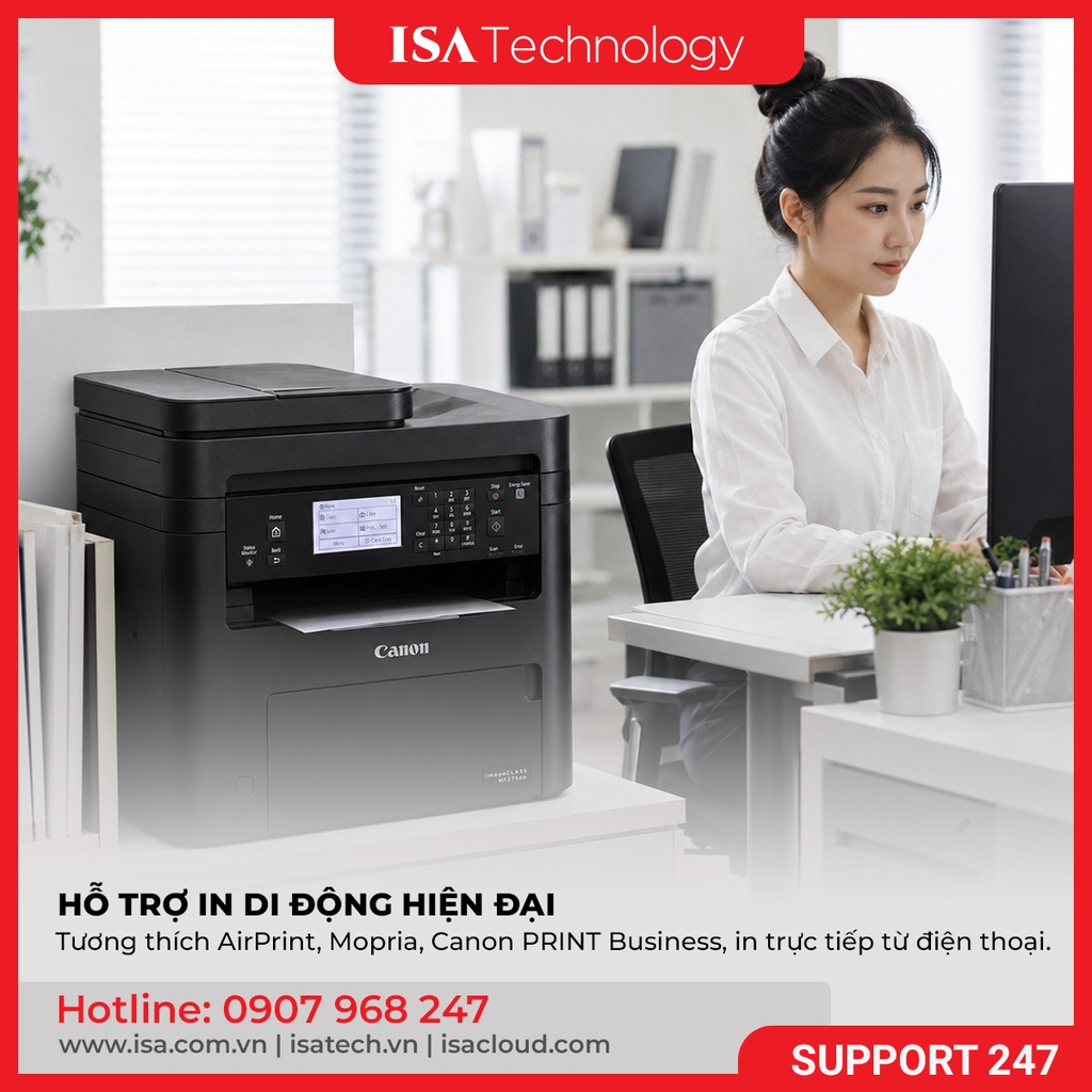 Máy in Canon MF275dw | In 2 Mặt, Scan, Copy, Fax, ADF, Wifi – Chính Hãng ISA Technology