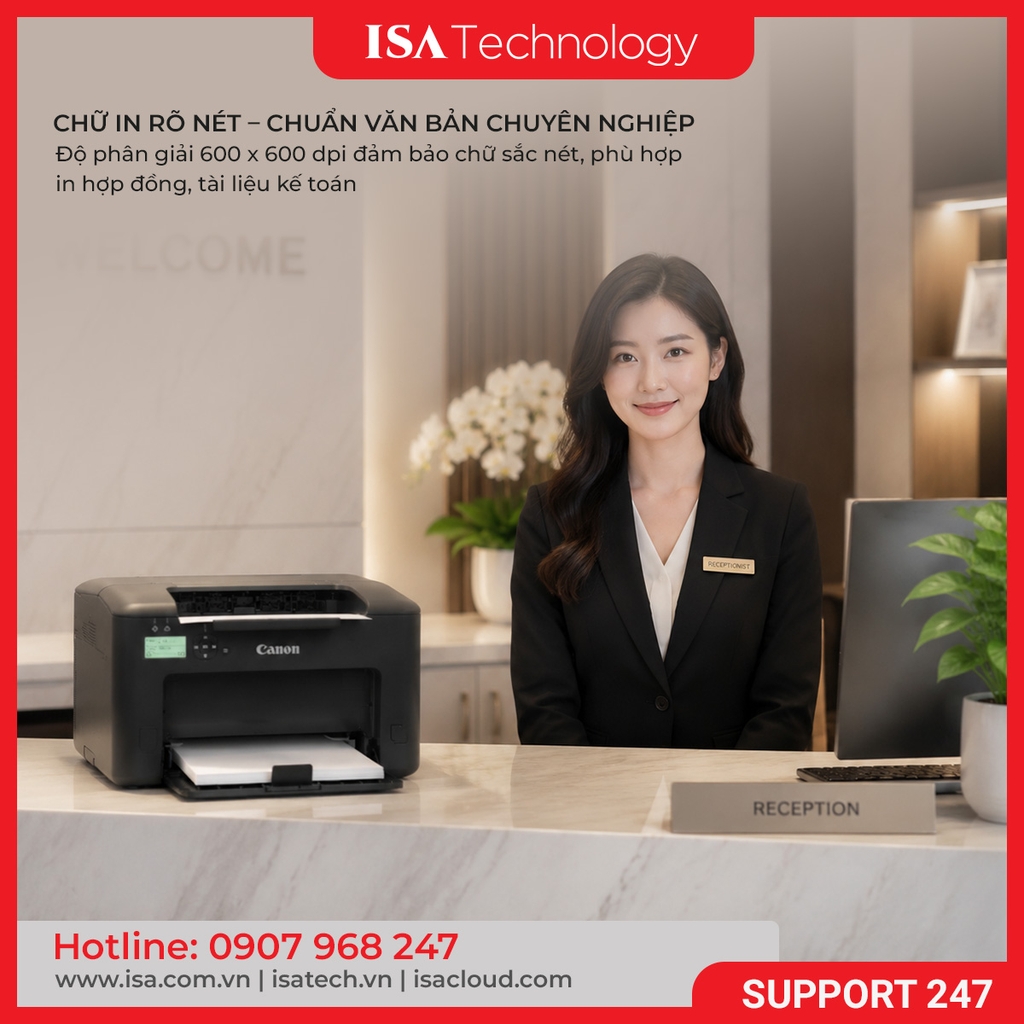 Máy in laser đen trắng Canon LBP122DW (A4/A5/ Đảo mặt/ USB/ WIFI)