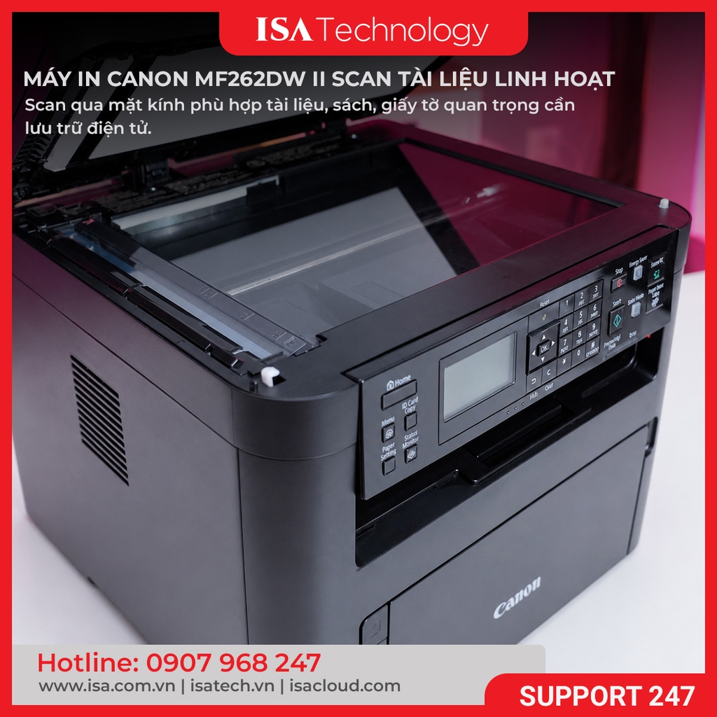 Máy In Laser Đa Chức Năng Canon MF262dw II (In, Scan, Copy, In Đảo Mặt, USB, Wifi, 24ppm)