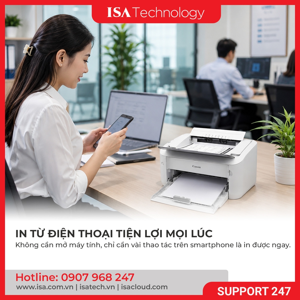 Máy in Laser đen trắng Canon LBP 6033w (In, A4, USB, Wifi)