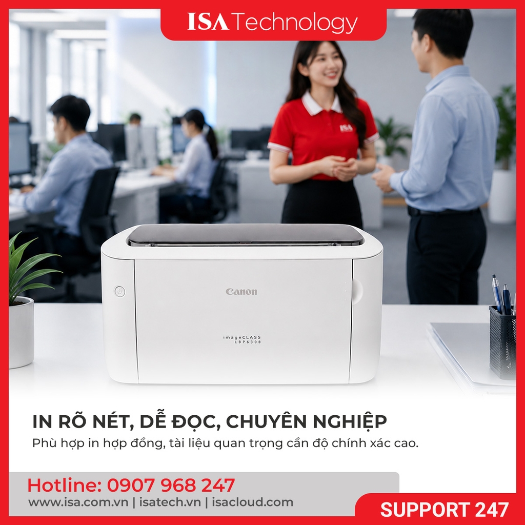 Máy in Laser đen trắng Canon LBP 6033w (In, A4, USB, Wifi)