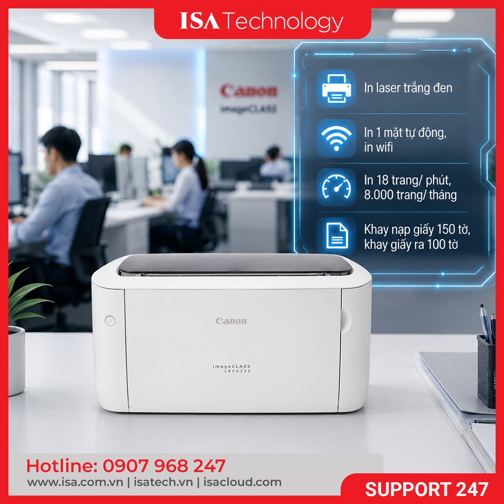 Máy in Laser đen trắng Canon LBP 6030w (In, A4, USB, Wifi)