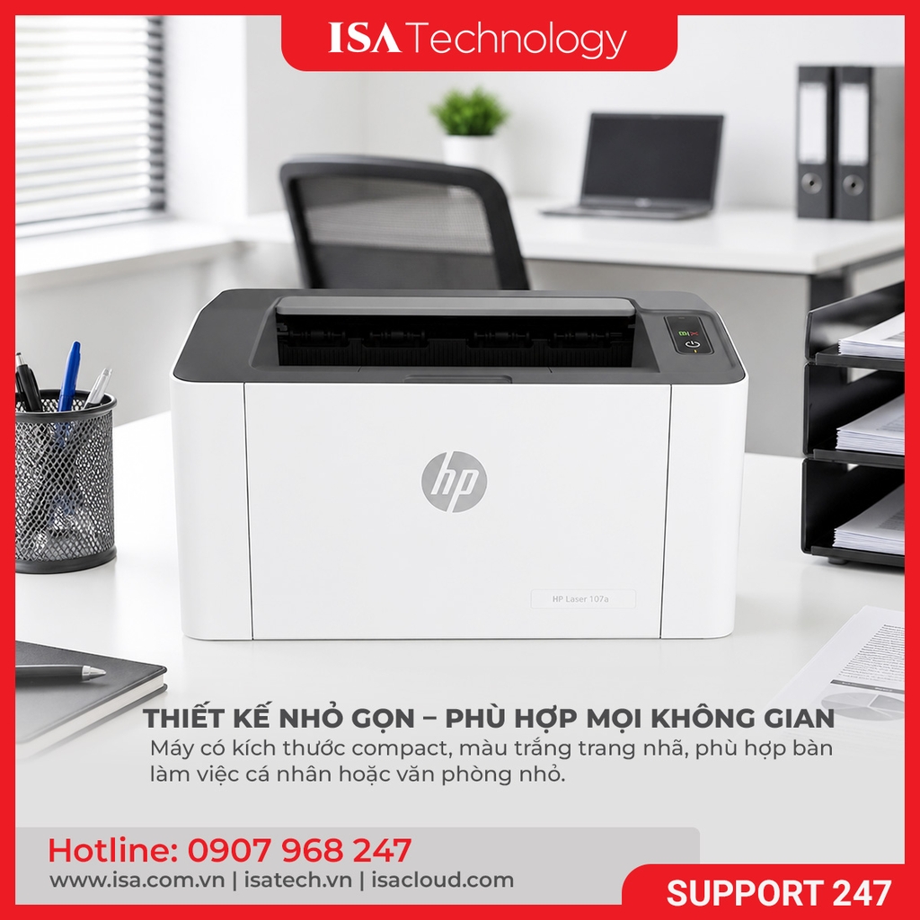 Máy in Laser đen trắng HP 107a 4ZB77A (In, A4, USB)