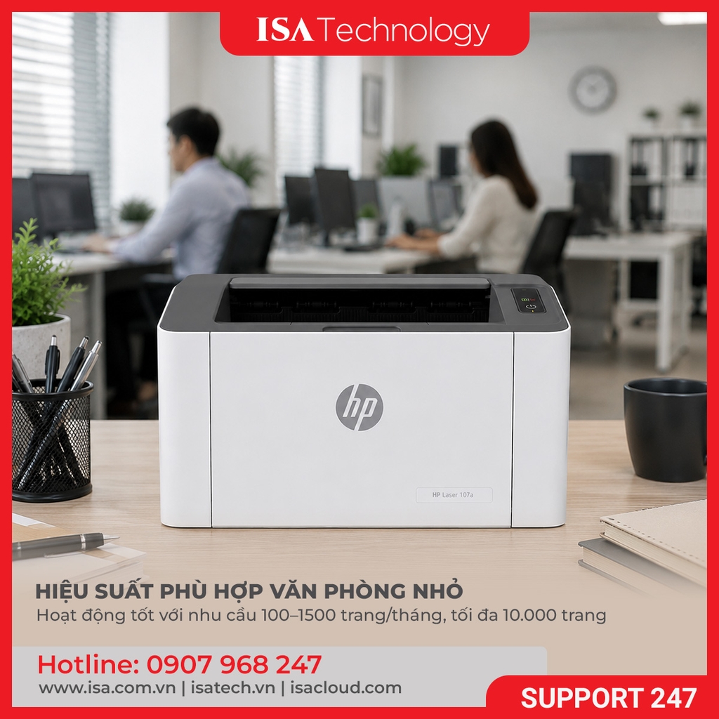 Máy in Laser đen trắng HP 107a 4ZB77A (In, A4, USB)