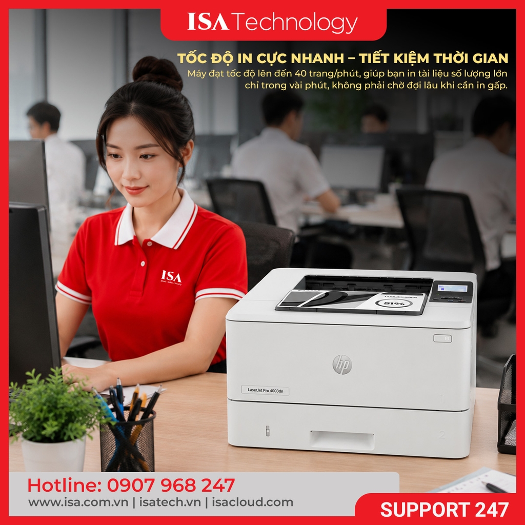 Máy in Laser đen trắng HP 4003dn 2Z609A (A4 | A5| In đảo mặt | USB | LAN)