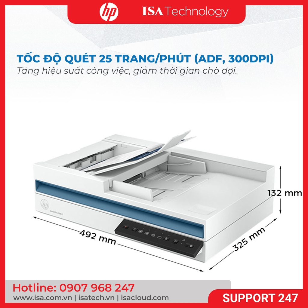 Máy Scan HP Scanjet Pro 2600 F1 20G05A (A4/A5/ Đảo mặt/ ADF/ USB)