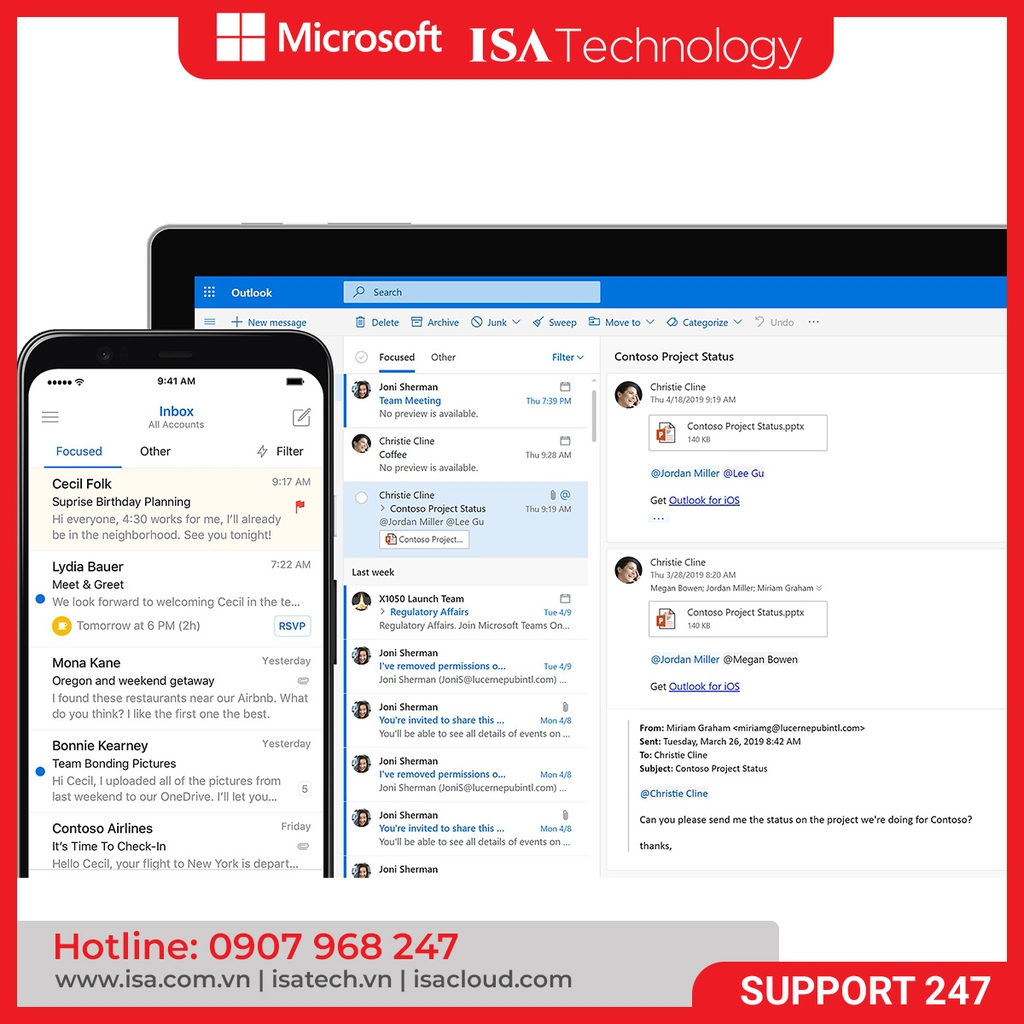 Microsoft 365 Business Basic - Gói 12 Tháng, Email Doanh Nghiệp, Lưu Trữ Đám Mây