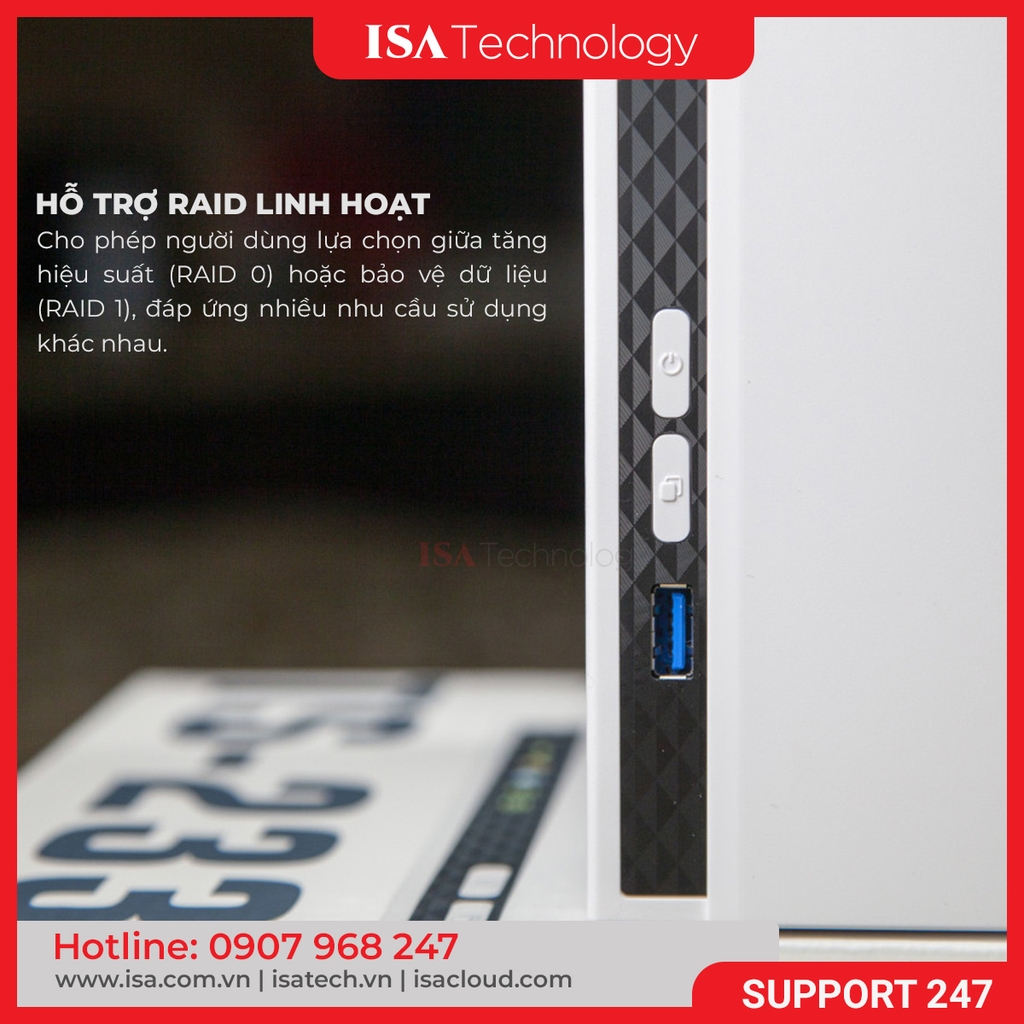 Thiết bị lưu trữ mạng NAS QNAP TS-233 | 2 khay ổ cứng ram 2GB