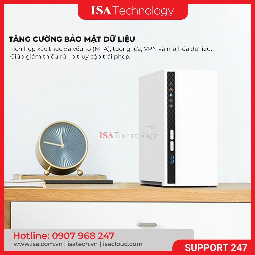 Thiết bị lưu trữ mạng NAS QNAP TS-233 | 2 khay ổ cứng ram 2GB