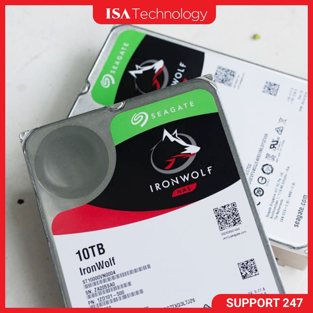 Ổ cứng HDD NAS Seagate IronWolf 10TB – 3.5 inch, 7200 RPM, SATA, 256MB Cache, Chuyên dụng cho NAS