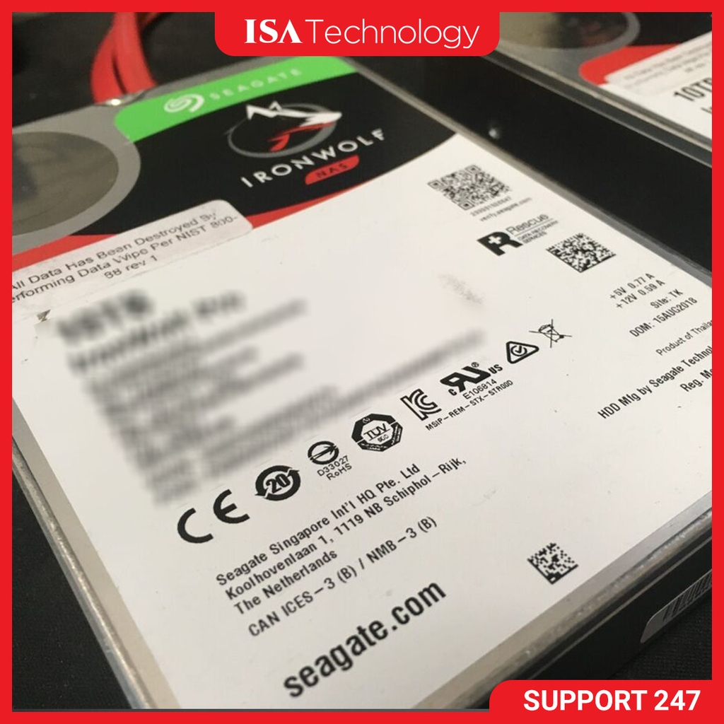 Ổ cứng HDD NAS Seagate IronWolf 8TB – 3.5 inch, 7200 RPM, SATA, 256MB Cache, Chuyên dụng cho NAS