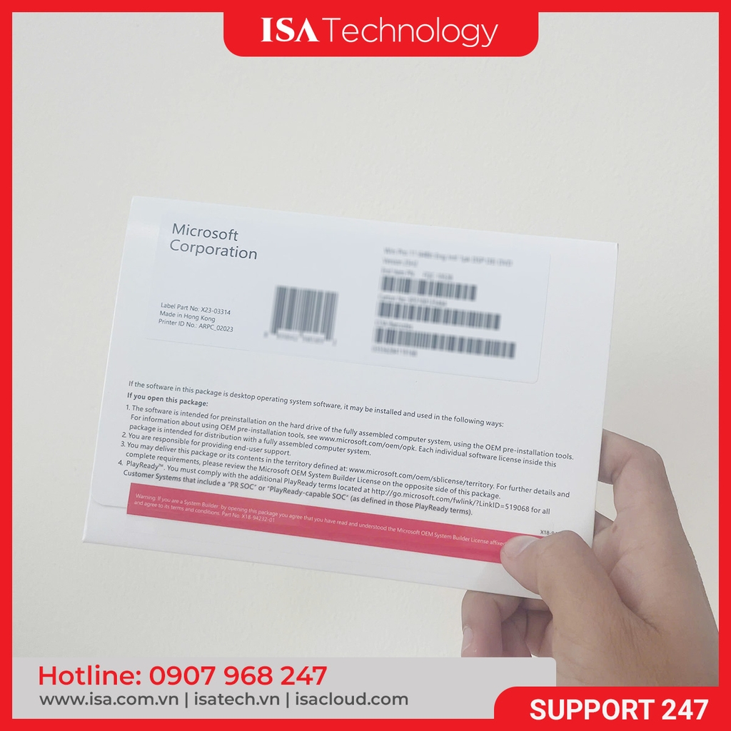 Phần mềm Win Pro 11 64Bit Eng Intl 1pk DSP OEI DVD (FQC-10528)