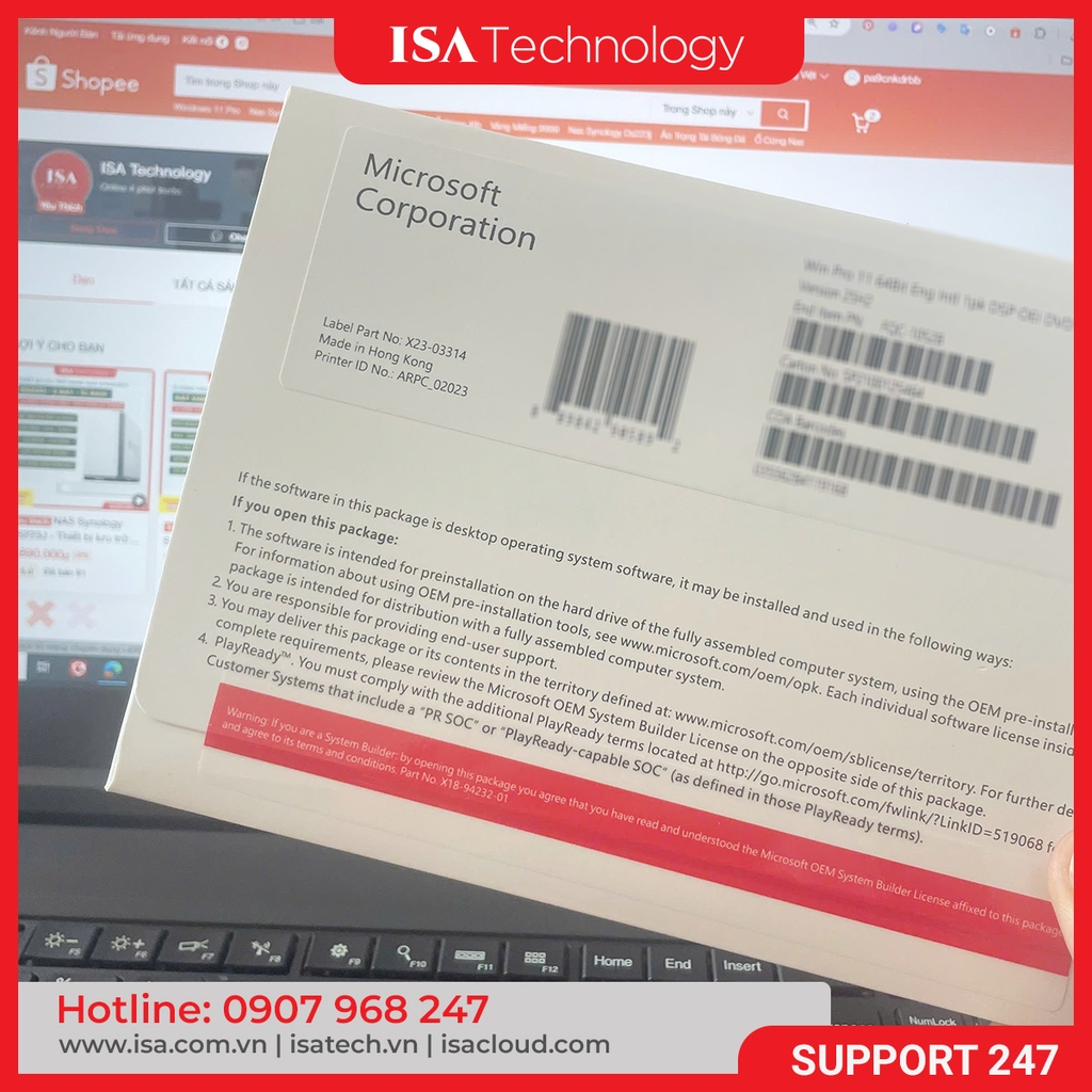 Phần mềm Win Pro 11 64Bit Eng Intl 1pk DSP OEI DVD (FQC-10528)