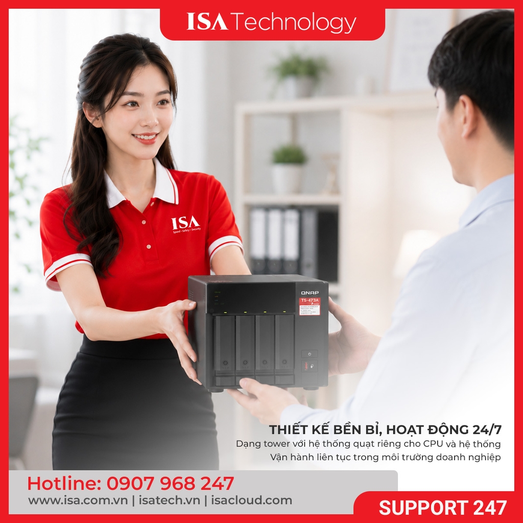 Thiết bị lưu trữ mạng Nas QNAP TS-473A-SW5T | 4 Khay ổ cứng