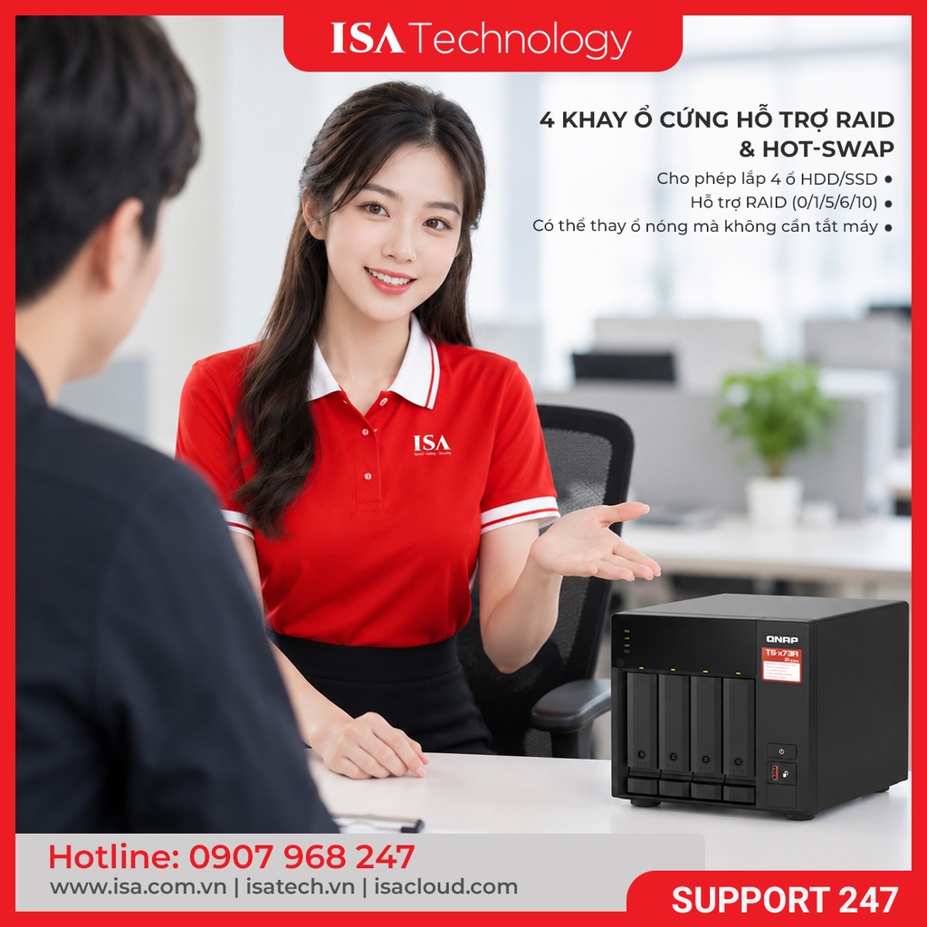 Thiết bị lưu trữ mạng Nas QNAP TS-473A-SW5T | 4 Khay ổ cứng