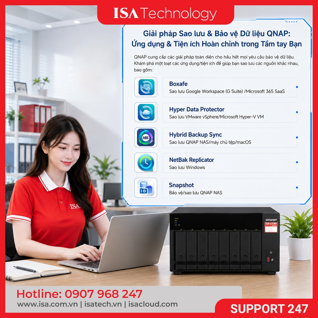Thiết bị lưu trữ mạng NAS QNAP TS-873A-8G | 8 khay ổ cứng RAM 8G nâng cấp tối đa 64GB