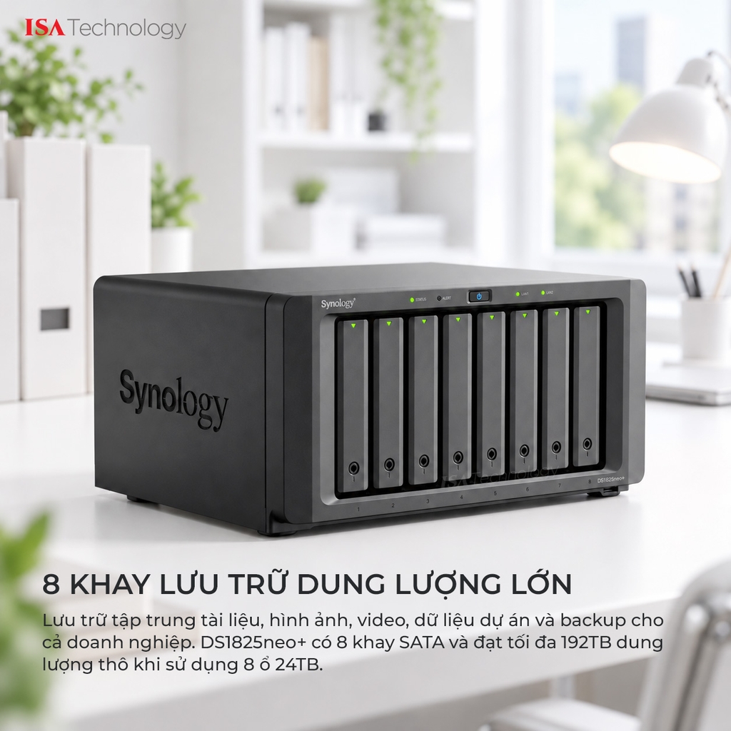 Thiết bị lưu trữ Nas Synology DS1825neo+ 8 bay