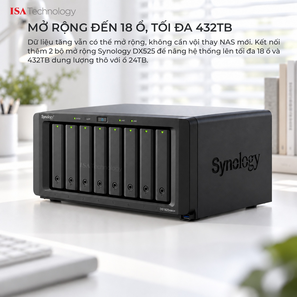 Thiết bị lưu trữ Nas Synology DS1825neo+ 8 bay