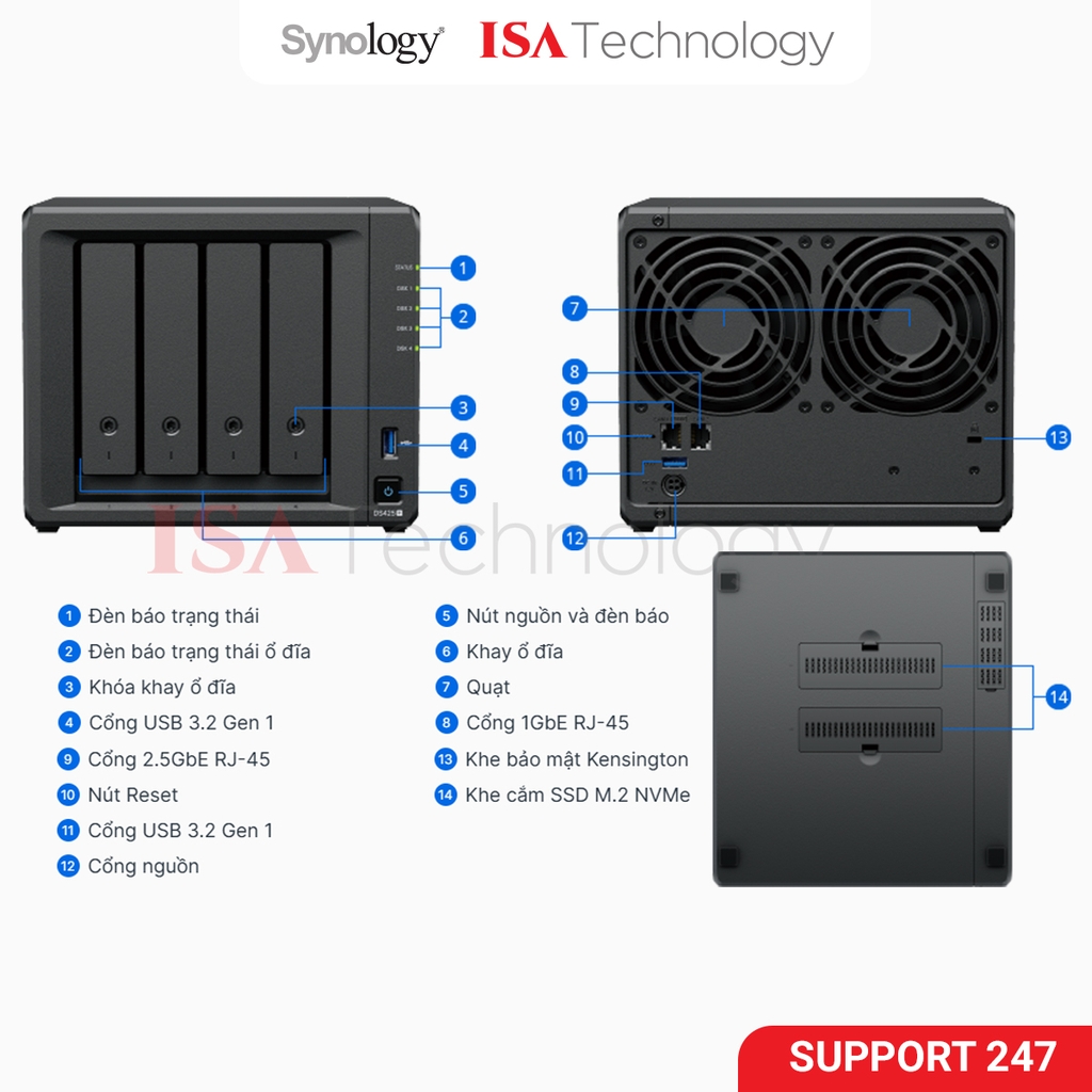 Thiết bị lưu trữ NAS Synology DS425+ 4 - bay ổ cứng