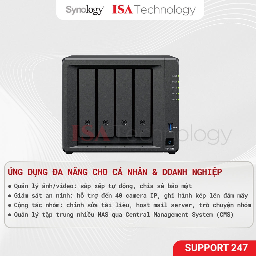 Thiết bị lưu trữ NAS Synology DS425+ 4 - bay ổ cứng