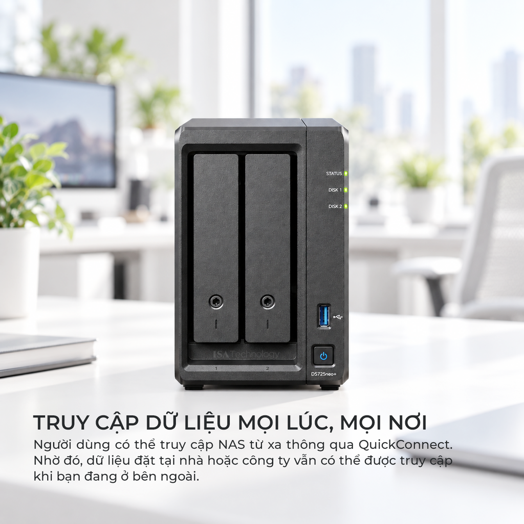 Thiết bị lưu trữ Nas Synology DS725neo+ 2 bay