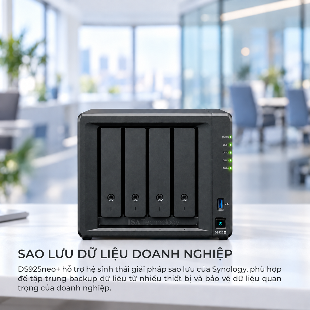 Thiết bị lưu trữ Nas Synology DS925neo+ 4 bay