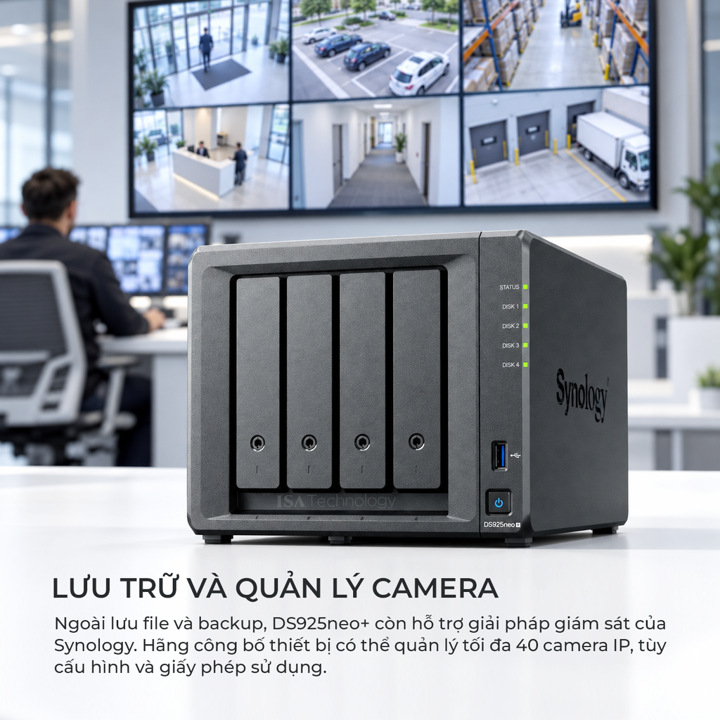 Thiết bị lưu trữ Nas Synology DS925neo+ 4 bay