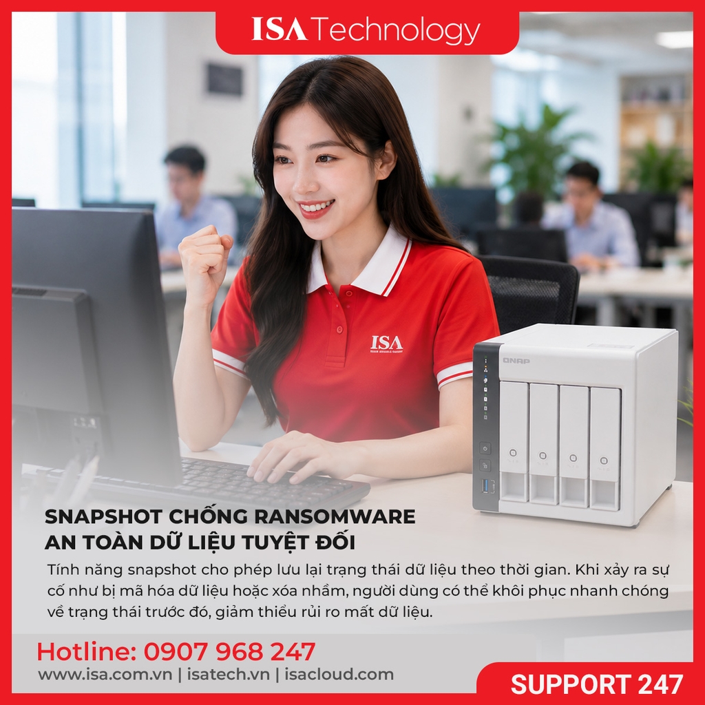 Thiết bị lưu trữ mạng NAS QNAP TS-433-4G | 4 bay ổ cứng 4GB RAM