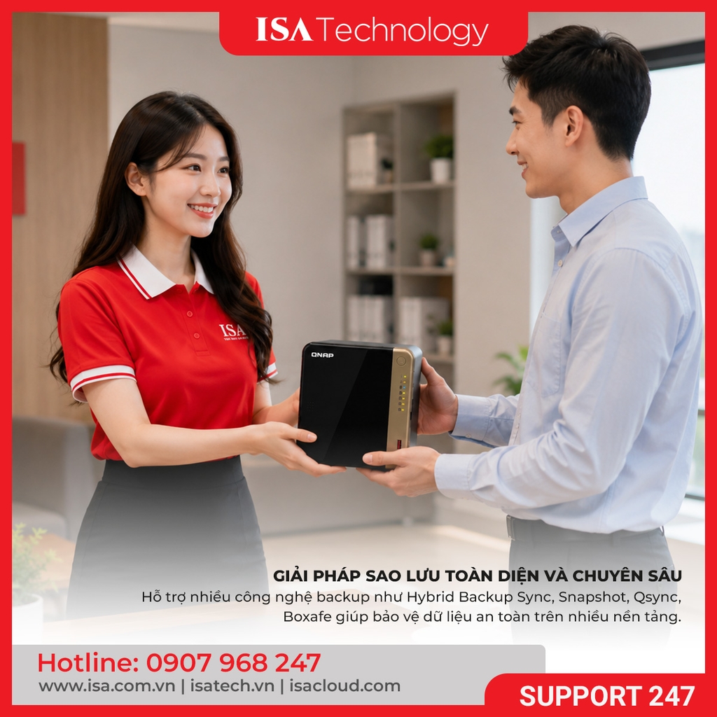 Thiết bị lưu trữ mạng NAS QNAP TS-464-8G | 4 khay ổ cứng bộ nhớ RAM 8GB