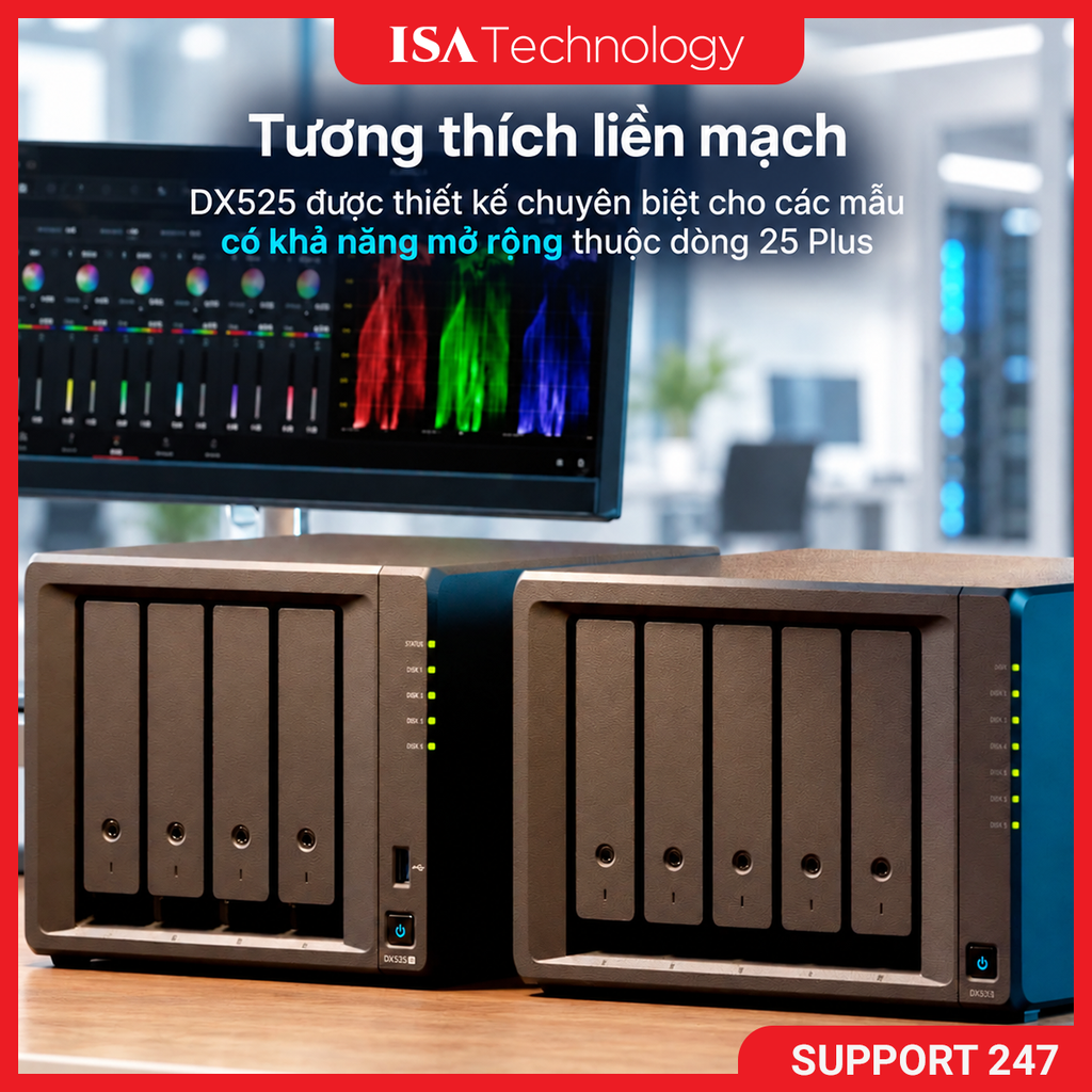 Thiết bị mở rộng Synology DX525 5-bay  hàng chính hãng tại ISA Technology