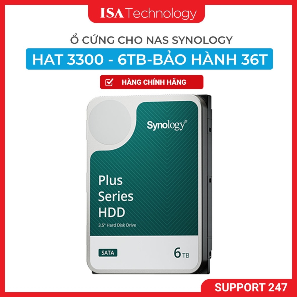 [COMBO] Ổ cứng cho Nas Synology HAT3300-HDD  6TB