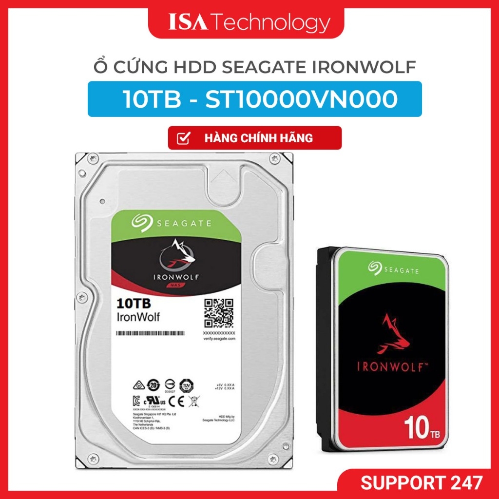 Ổ cứng HDD Seagate IronWolf 2 - 12TB hàng chính hãng, dành cho Nas, PC