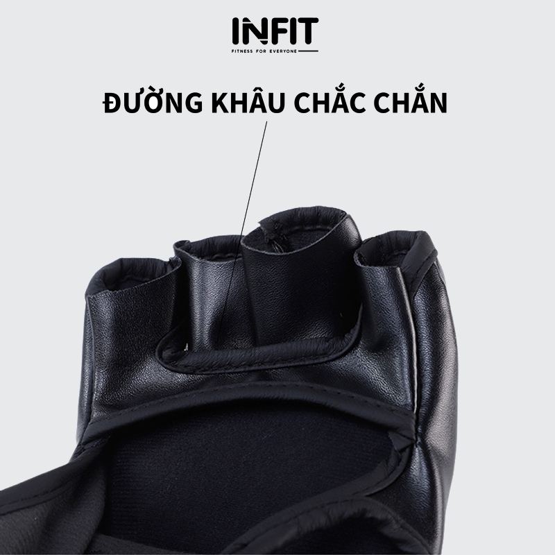 Găng Tay MMA Hở Ngón Đấm Boxing Da PU cao cấp