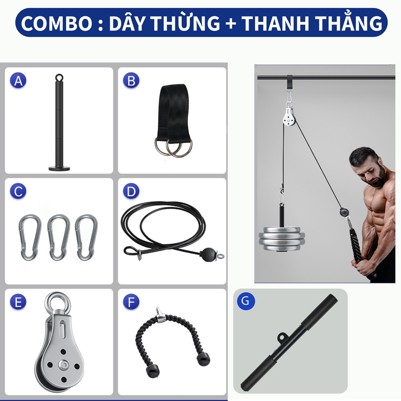 Ròng Rọc Tập Gym INOX 304 INFIT  Tập Gym Tại Nhà