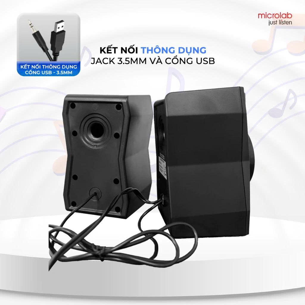 Loa Máy Tính Mini Microlab B22 Led, Công Suất 6W, Kết Nối 3.5mm, Nguồn USB, Loa Gaming