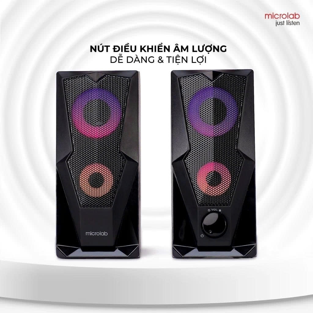 Loa vi tính Microlab B27 2.0 - LED Đổi màu , Jack 3.5mm ( Công suất 10w) - Chính Hãng Bảo Hành 12 Tháng