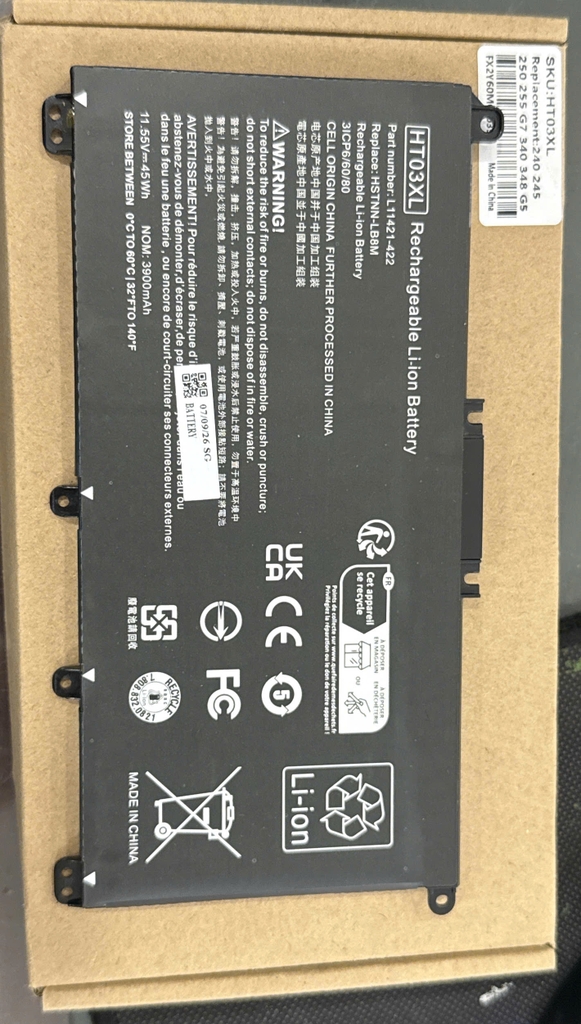 Pin laptop  HP Pavilion 14 series: 14-ce, 14-cf, 14-ck, 14-cm, 14-dq mã pin HT03XL