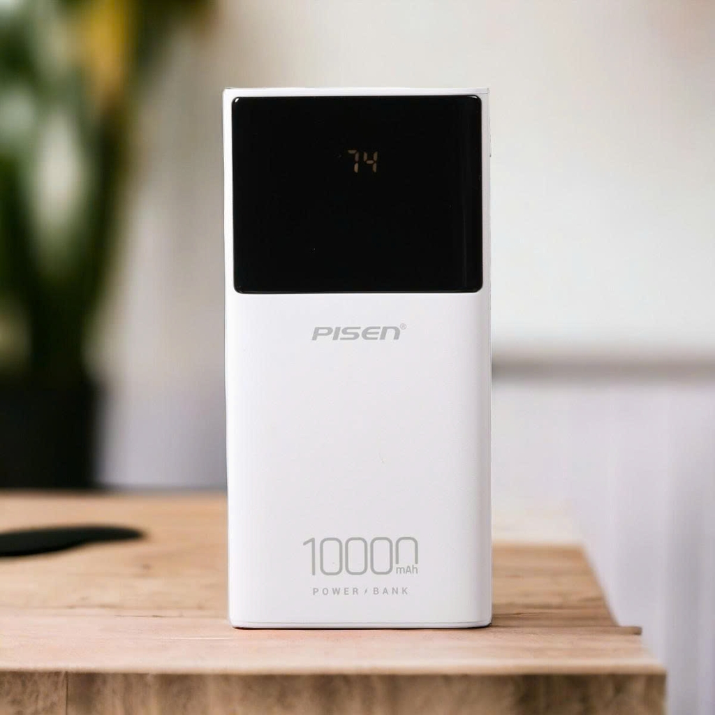 Sạc dự phòng có dây Pisen Mr White Digital 10000mAh TP D33 màu trắng